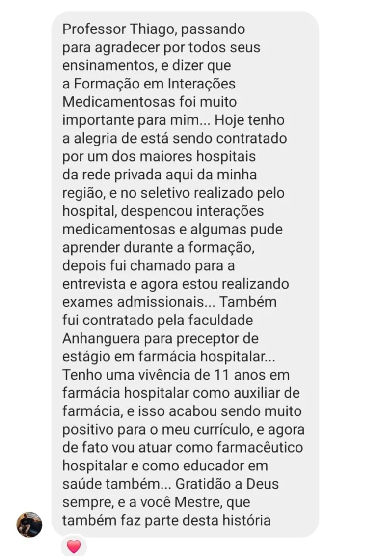 Depoimento de aluno de edição anterior