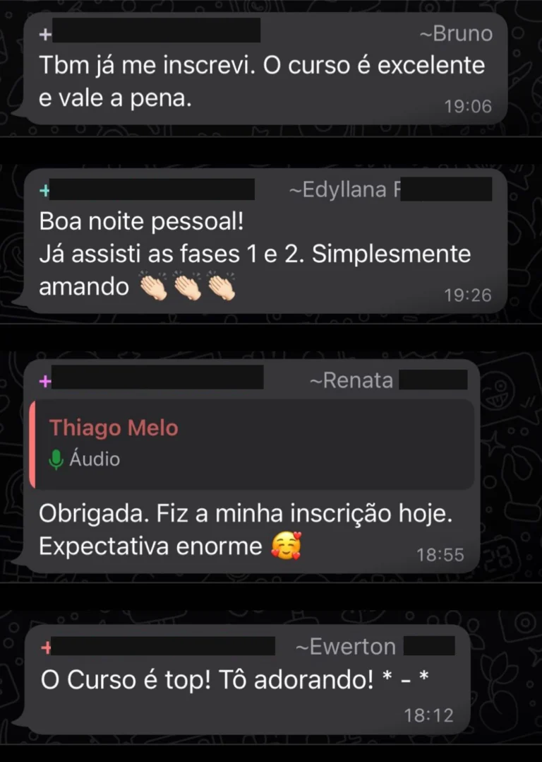 Depoimento de aluno de edição anterior