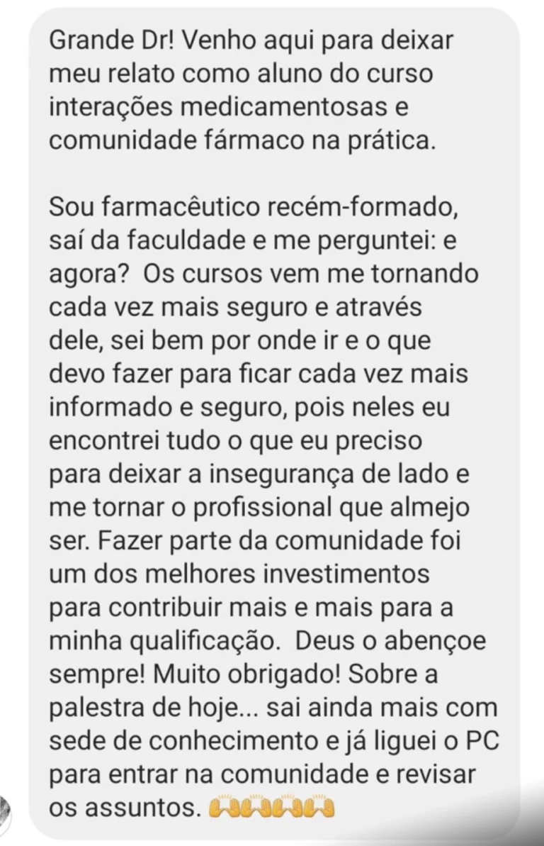 Depoimento de aluno de edição anterior